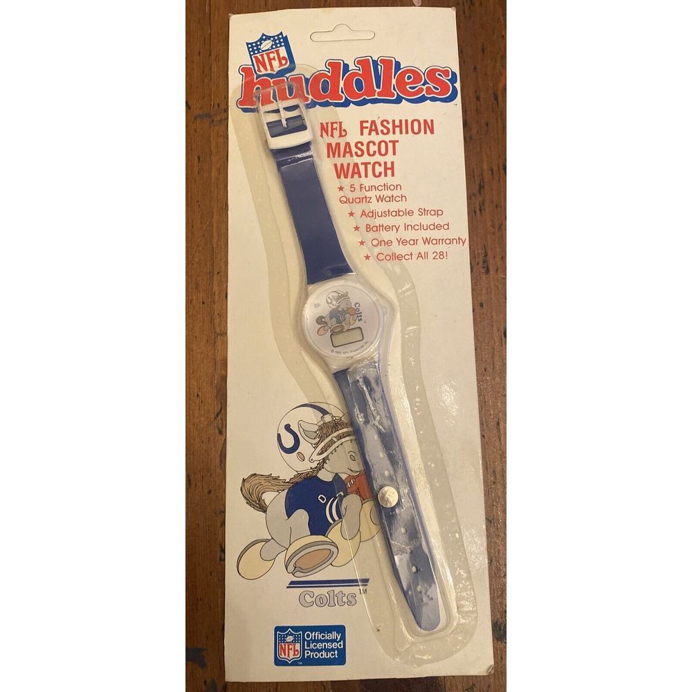Rare: Vintage 1983 NOS Indianapolis Colts Mascot Watch NFL Huddles Digital